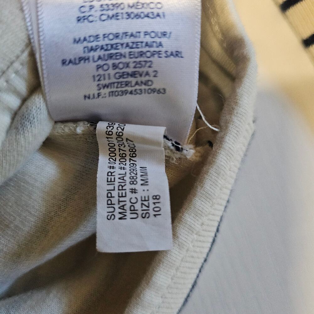 Chaps Nautical Preppy Knit Blazer Jacket Cream Navy Stripes Womens M 3613 - Picture 6 of 8